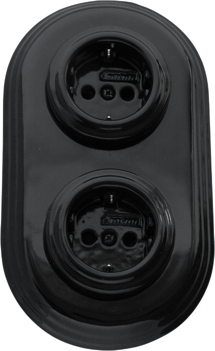 Fontini Outlet - Black Porcelain, 2-Socket Frame image