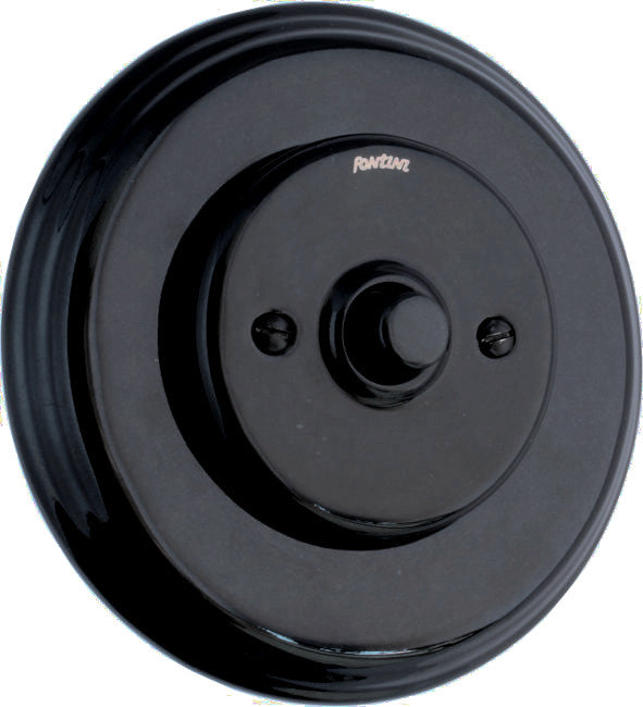 Fontini Dimmer- Black Porcelain Push-Button Switch image