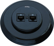 Double-port RJ45 Outlet - Black Porcelain - Fontini thumbnail image