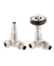 Radiatorventil med termostat - York (vinklet) børstet nikkel/tre thumbnail image