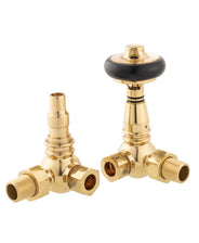 Radiatorventil med termostat - York (vinklet) messing/træ  thumbnail image