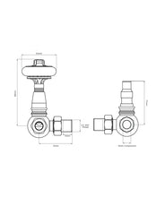 Radiatorventil med termostat - York (vinklet) nikkel/tre thumbnail image