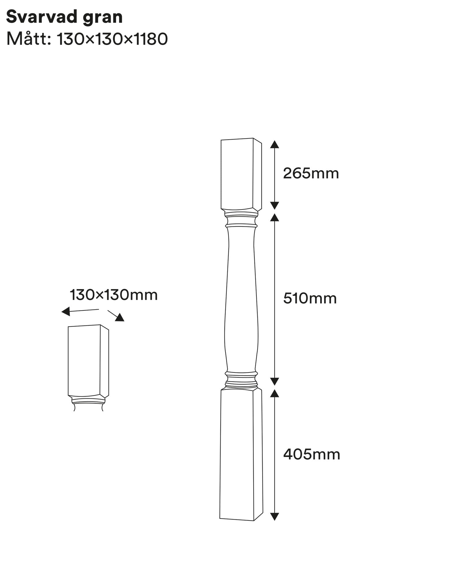 Newel Post - 1180 x 130 mm (46,6 x 5,5 in.) image