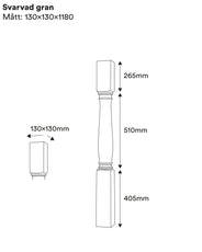 Svarvad stolpe - Gran 1180 x 130 mm thumbnail image