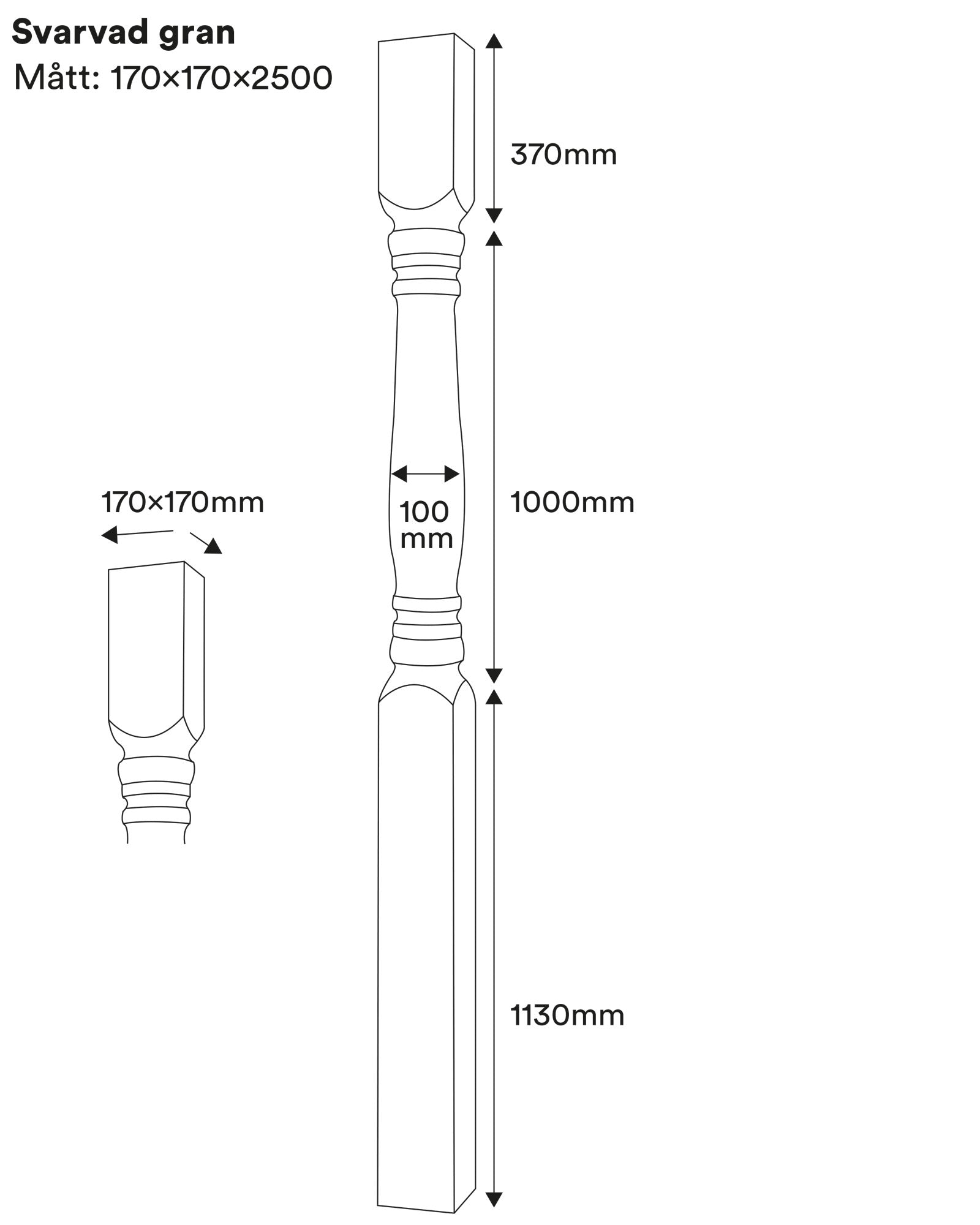 Wood Column - 170 x 2500 mm (6,7 x 98,4 in.) image