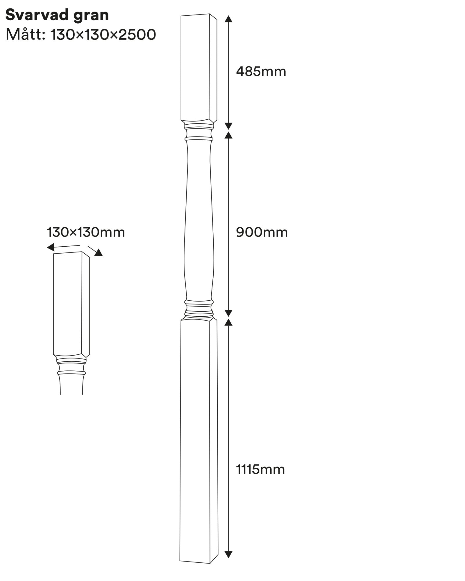 Wood Column - 130 x 2500 mm (31,5 x 98,4 in.) image