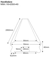 Håndliste til trappegelænder - Fyrretræ 115x40 mm thumbnail image