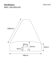 Håndliste buet til gelænder - 40 x 128 x 2350 mm thumbnail image