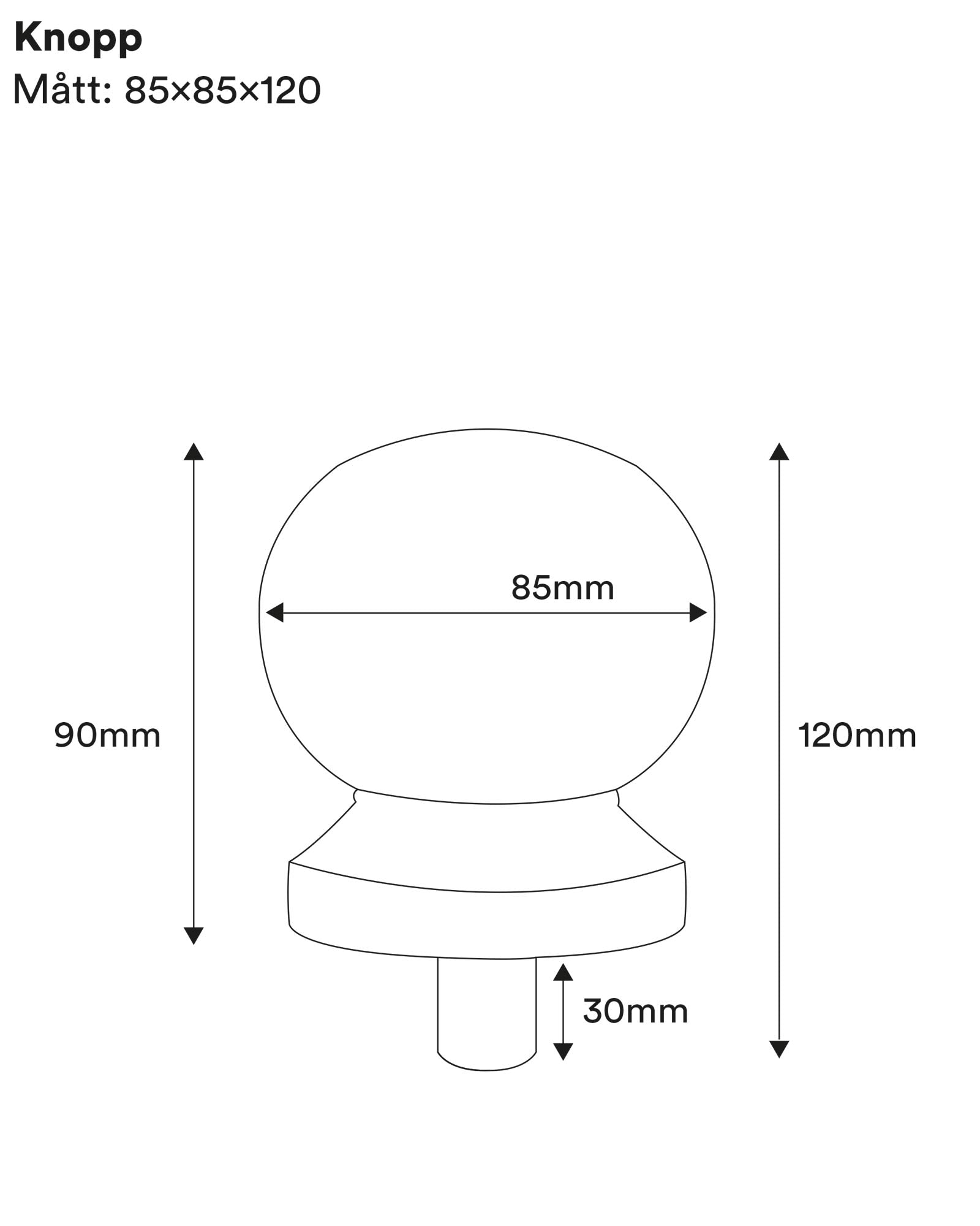 Newel post top ball - 90 x 80 mm (3.5 x 3.1 in.) image