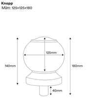 EEndeknop til gelænder - Petite 140 x 110 mm thumbnail image