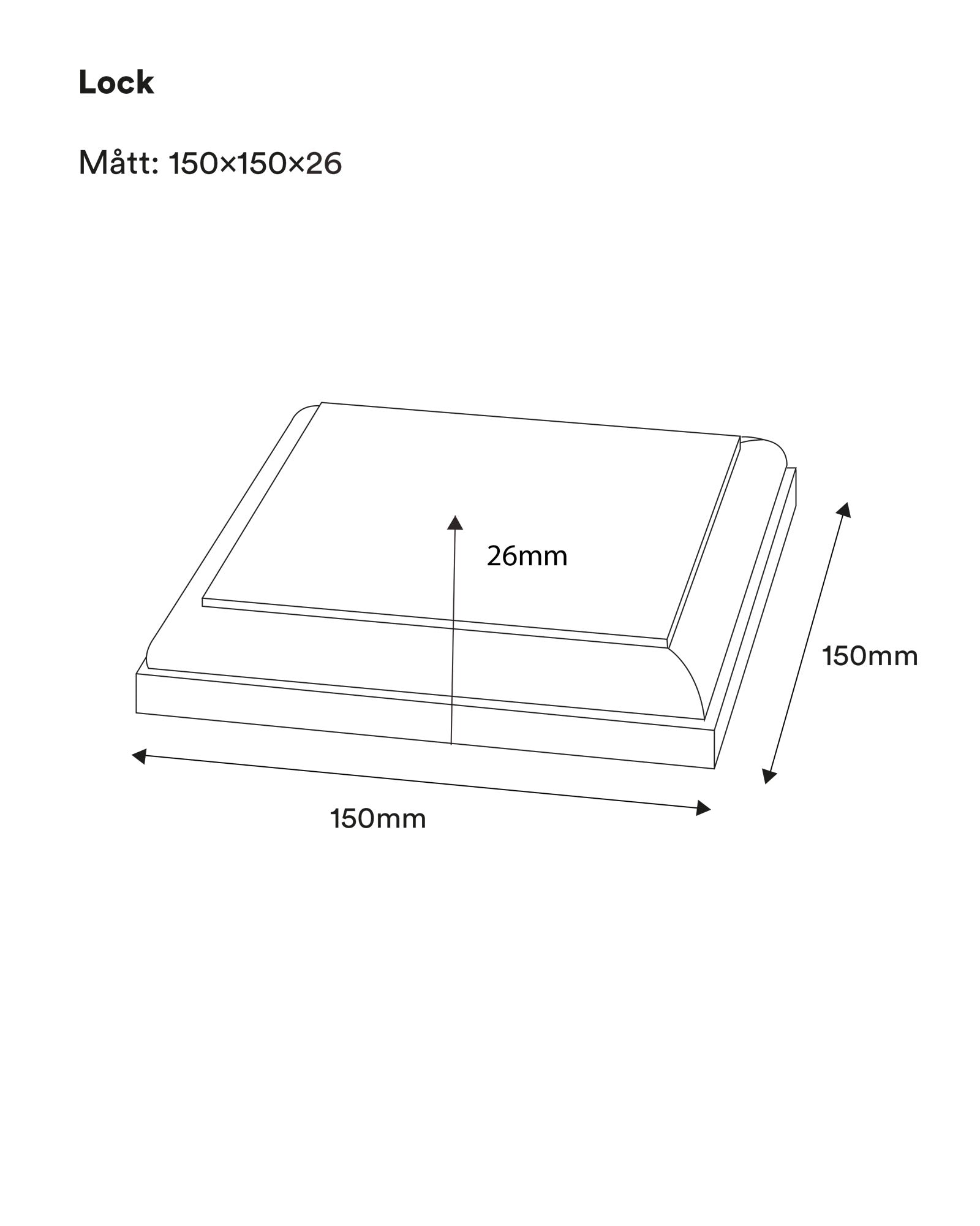 Newel post top square - 150 mm (5.9 in.) image