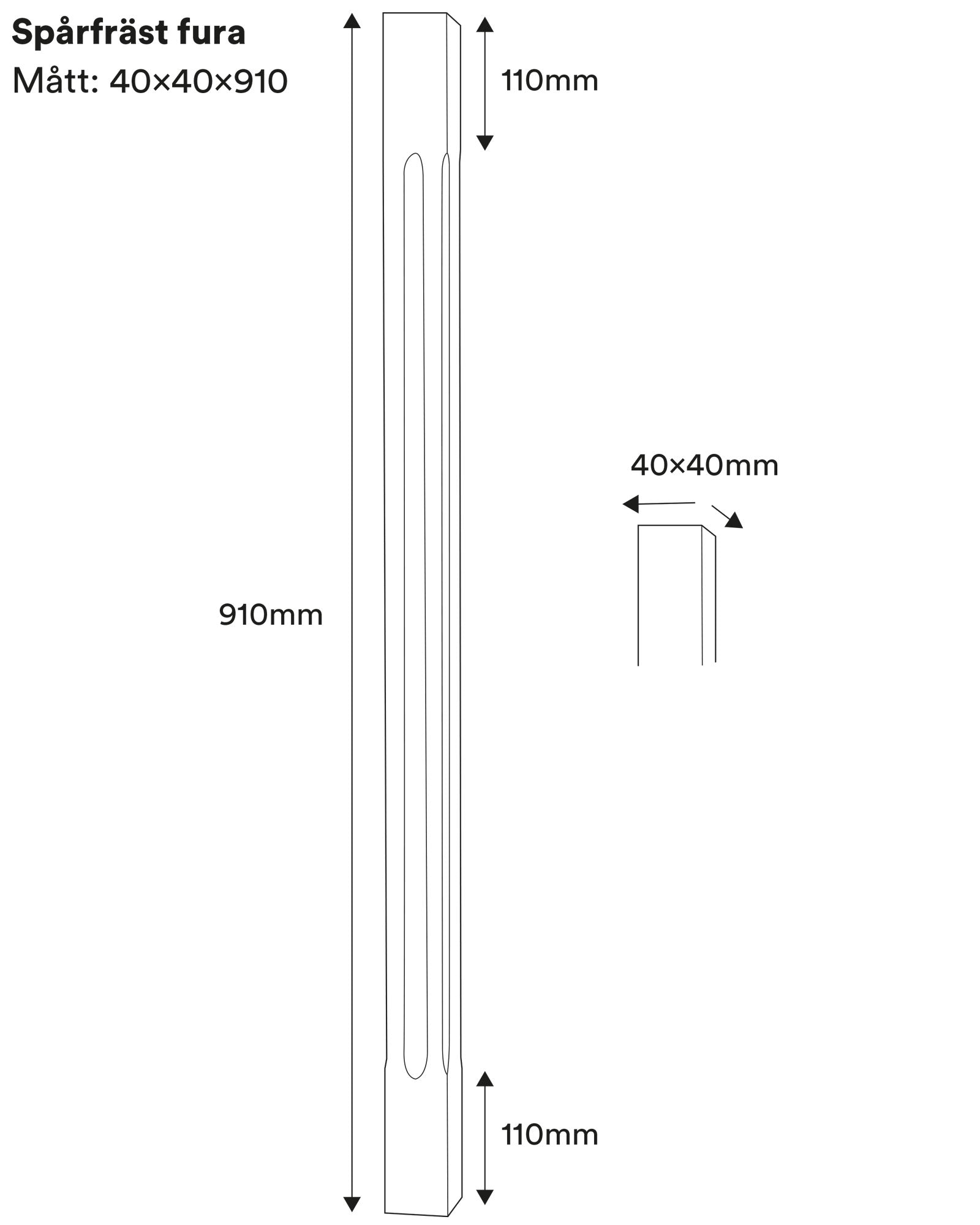 Stair baluster - 910 x 40 mm pinewood image
