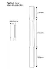 Facetteret stolpe - Gelænderstolpe, 1180 x 85 mm, fyrretræ thumbnail image