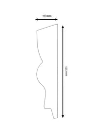Window Crown Molding - Sundeborn - Pine 155 x 36 x 2350 mm (6.1 in. x 1.42 in x 7.1 ft.) thumbnail image