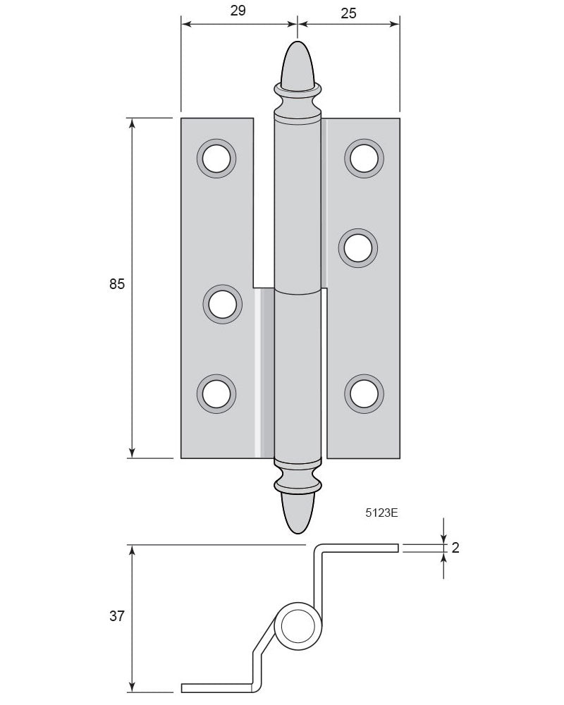 Bent Hinge - Acorn Finial image