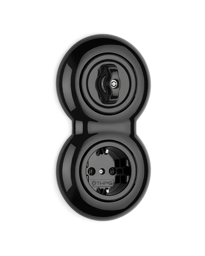 Round Rotary Switch Black Porcelain – Intermediate Switch image
