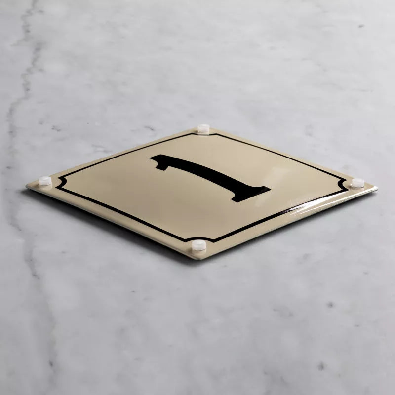 Enamel Sign - House Number, 16 x 16 cm (6.30 x 6.30 in) image