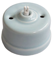 Lysbryter - Blå porselen uten vrider (trappekobling/åpent anlegg/vribryter) thumbnail image