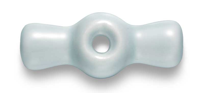 Afbryderknap - Lyseblåt porcelæn med bronzeskruer image