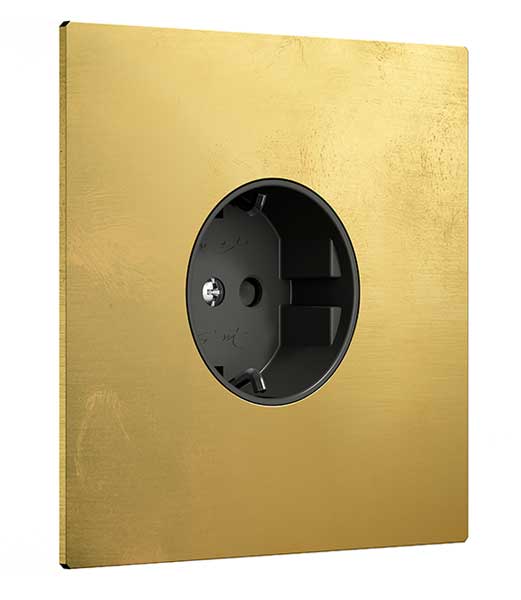 Steckdose More Messing – Einfach, quadratisch image