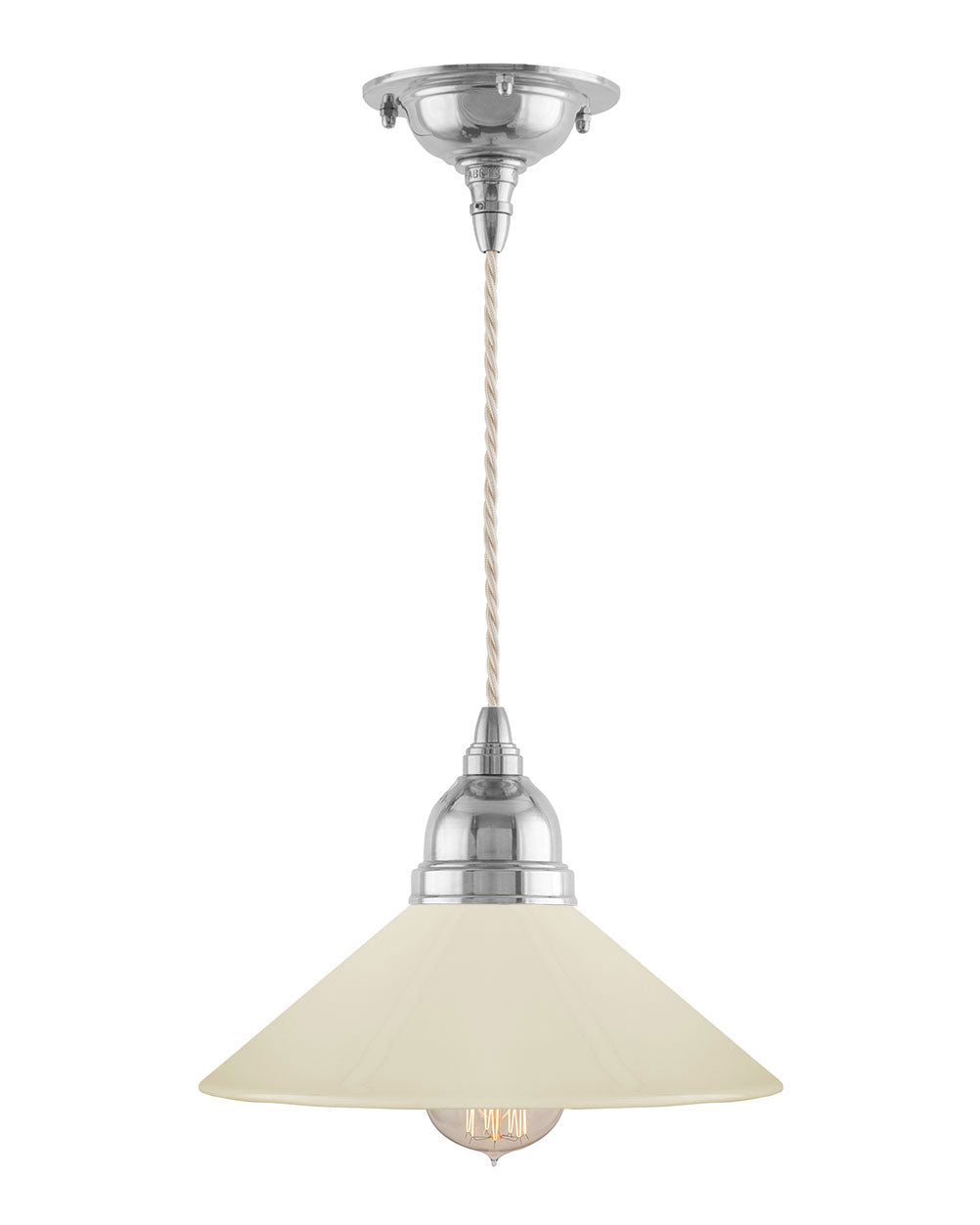 Ceiling Lamp – Byström Pendant 60 Nickel-Plated, Off-White Shade image