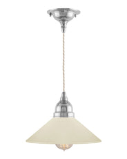 Taklampe – Byström pendel 60 forniklet, benhvit skjerm thumbnail image