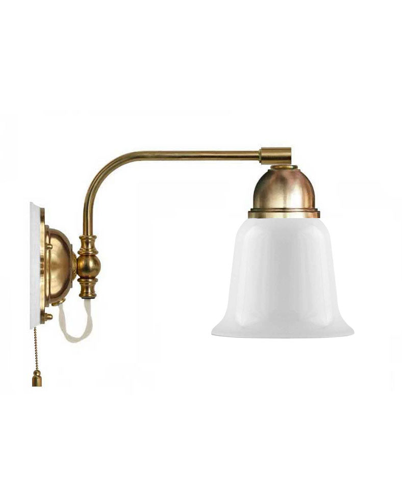 Wall Lamp - Gripenberg Brass, Opal White Bell Shade, White image
