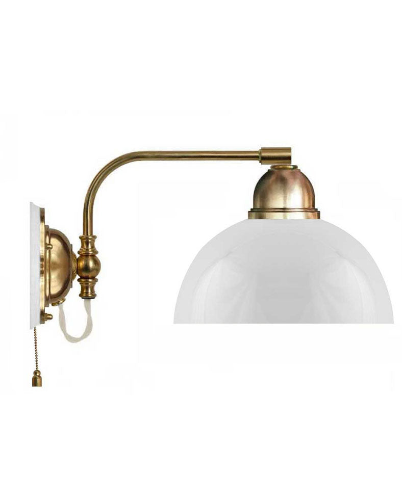 Wall Lamp - Gripenberg Brass, Opal White Hemisphere, White image