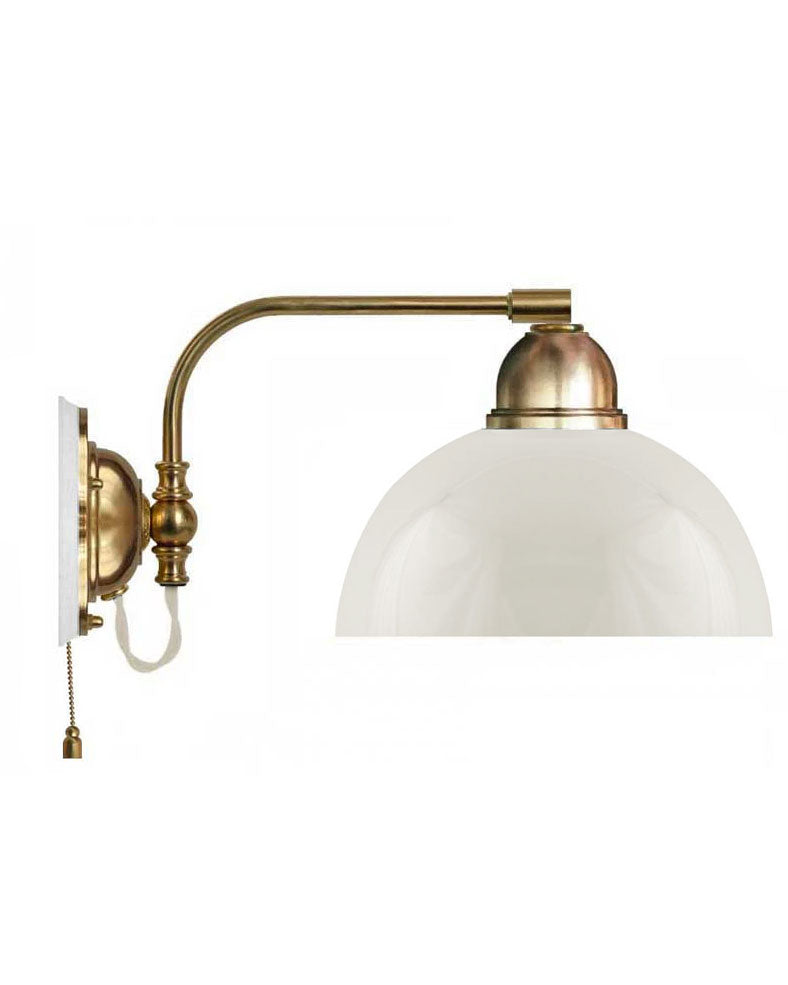 Wall Lamp - Gripenberg Brass, Off-White Hemisphere, White image