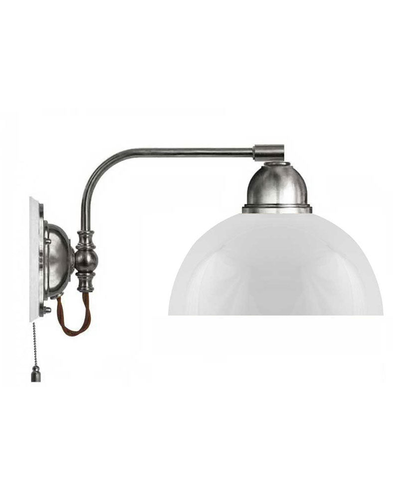 Wall Lamp - Gripenberg nickel-plated, opal white hemisphere, brown image
