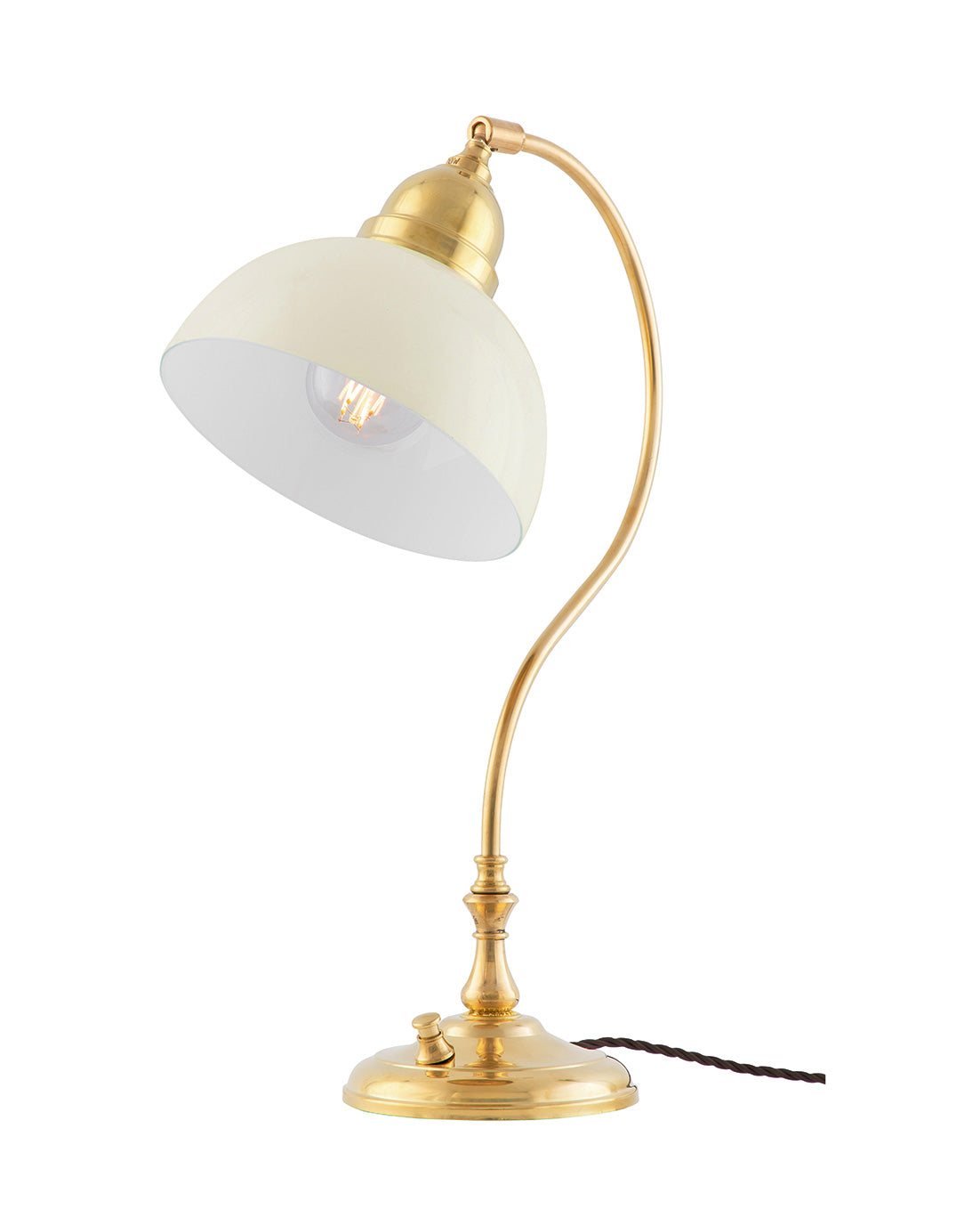 Bordlampe – Lagerlöf messing med benhvit skjerm image