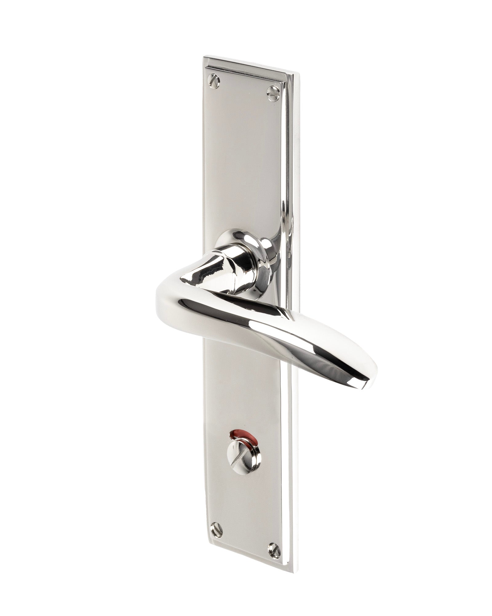 Dörrhandtag - WC-vred sandgjuten långskylt nickel image