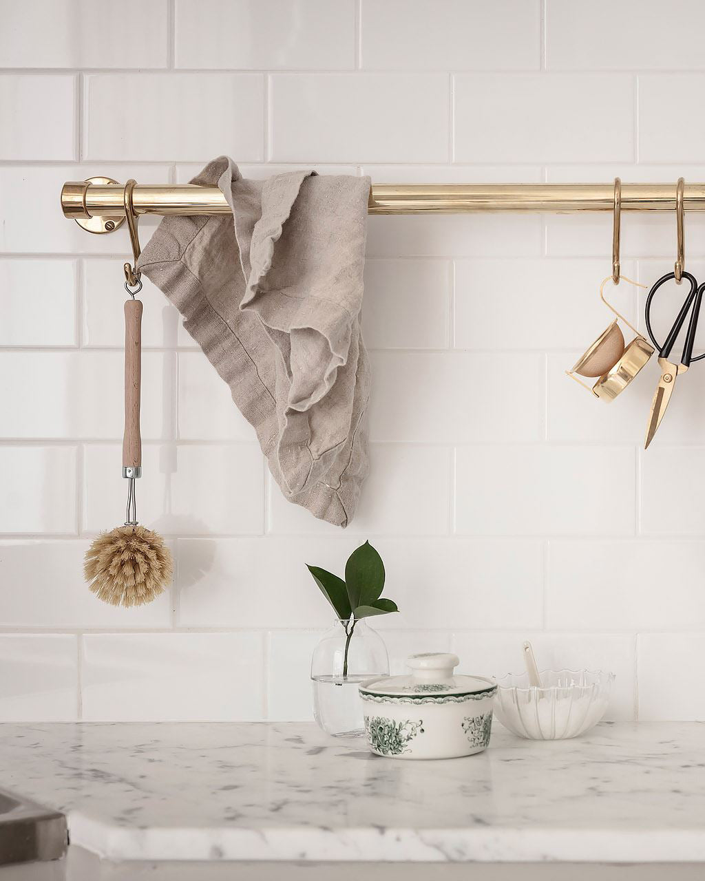 Kitchen Hanging Rail - Brass, 60 cm (23.6 in.) image