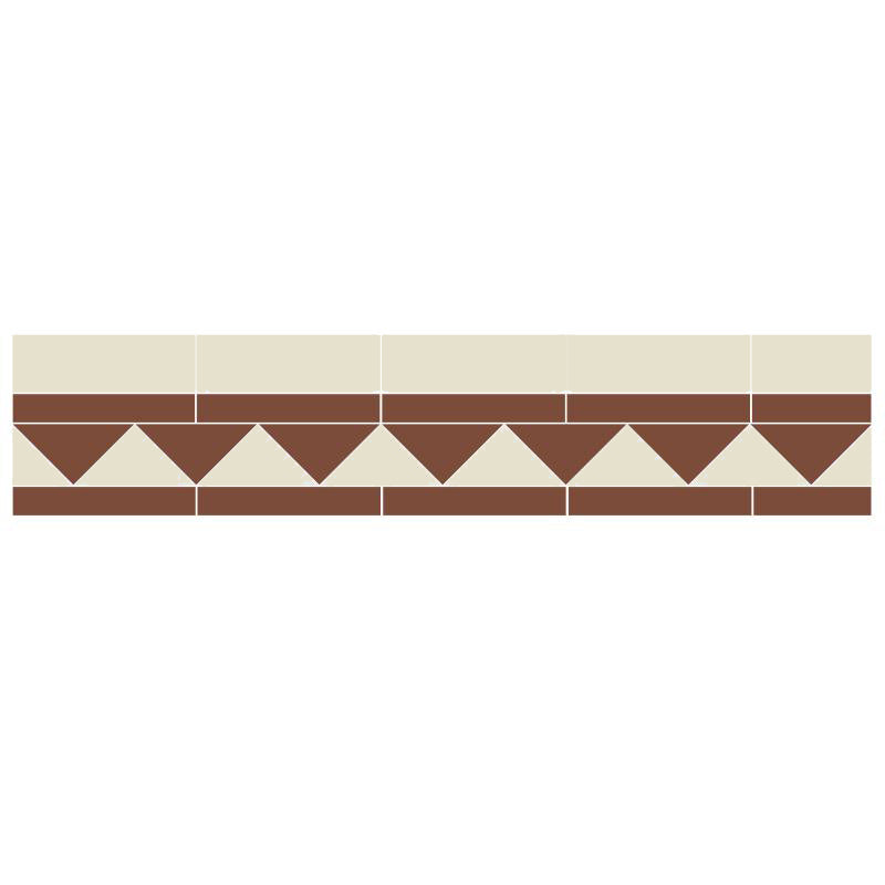 Tile Border - 150 mm (5.9 In.) - Red ROU/Off-White BAU image