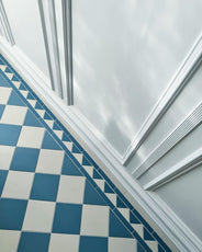 Granittkeramikk Klinker - Sjakkrutete 15 x 15 cm Blå/Hvit - Blue BEU/Super White BAS thumbnail image