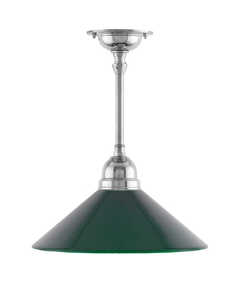 Deckenlampe – Deckenlampe Byström 60, vernickelt, grüner Schirm image