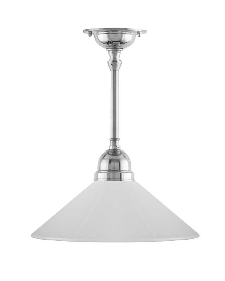 Deckenlampe – Deckenlampe Byström 60, vernickelt, weißer Schirm image