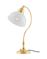 P 112 350 Sekelskifte Bordslampa Lagerlof massing med opalvit skarm 01