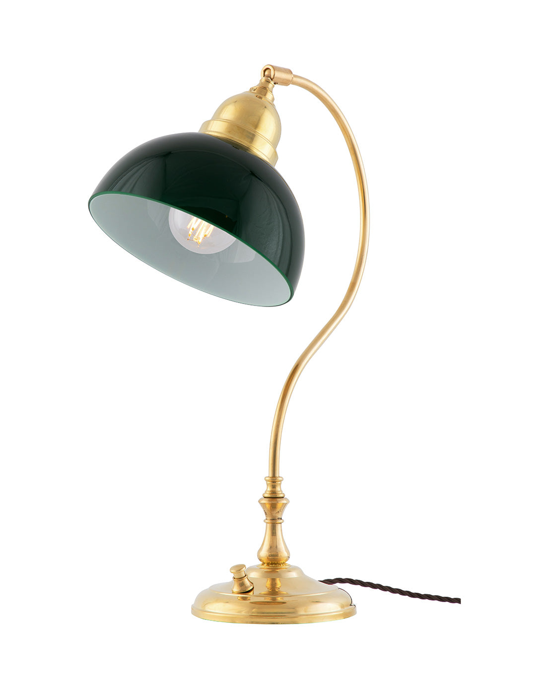Bordlampe - Lagerlöf messing med grønn glasskjerm image