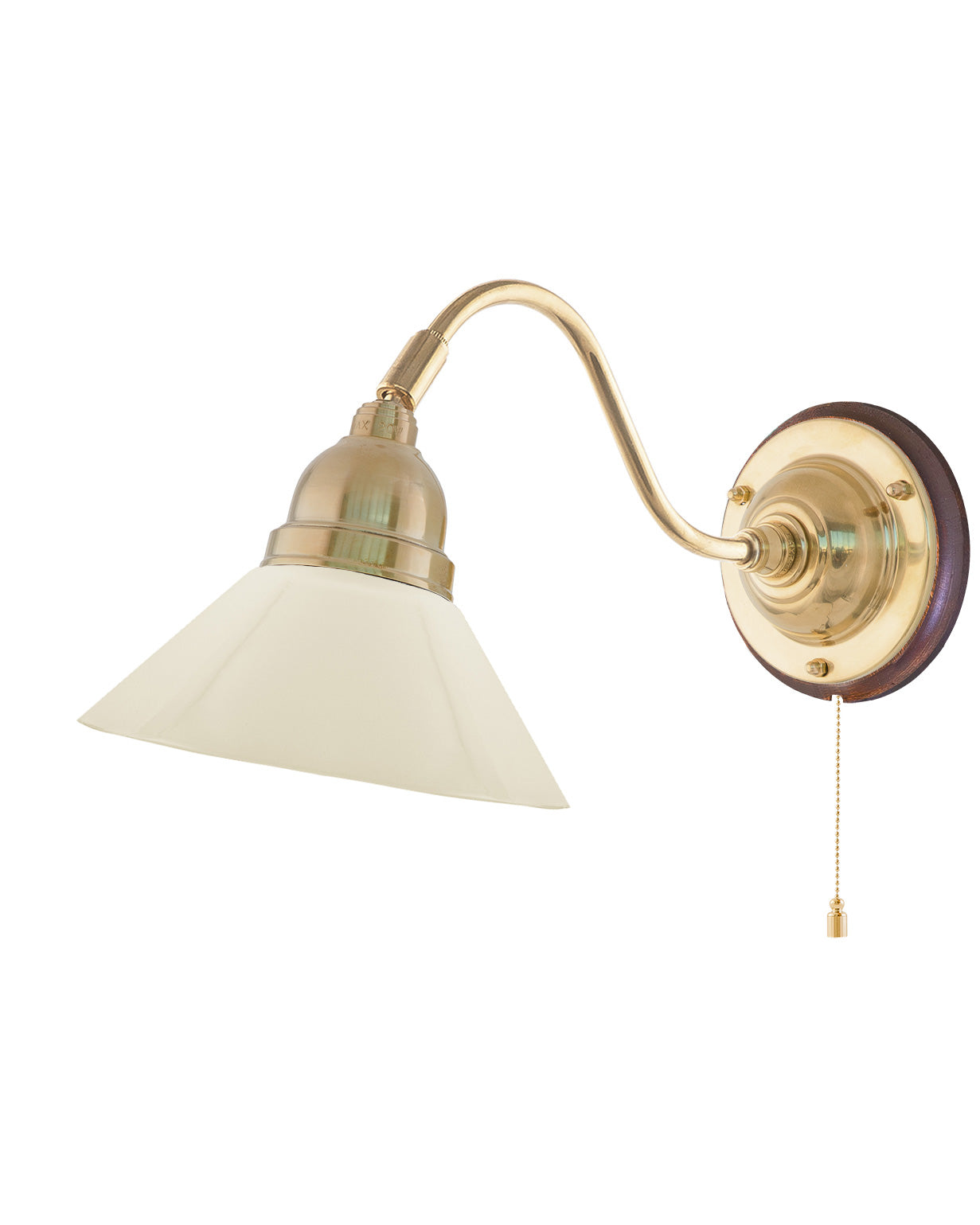 Wall Lamp – Runeberg Polished Brass with Off-White Glass Shade image