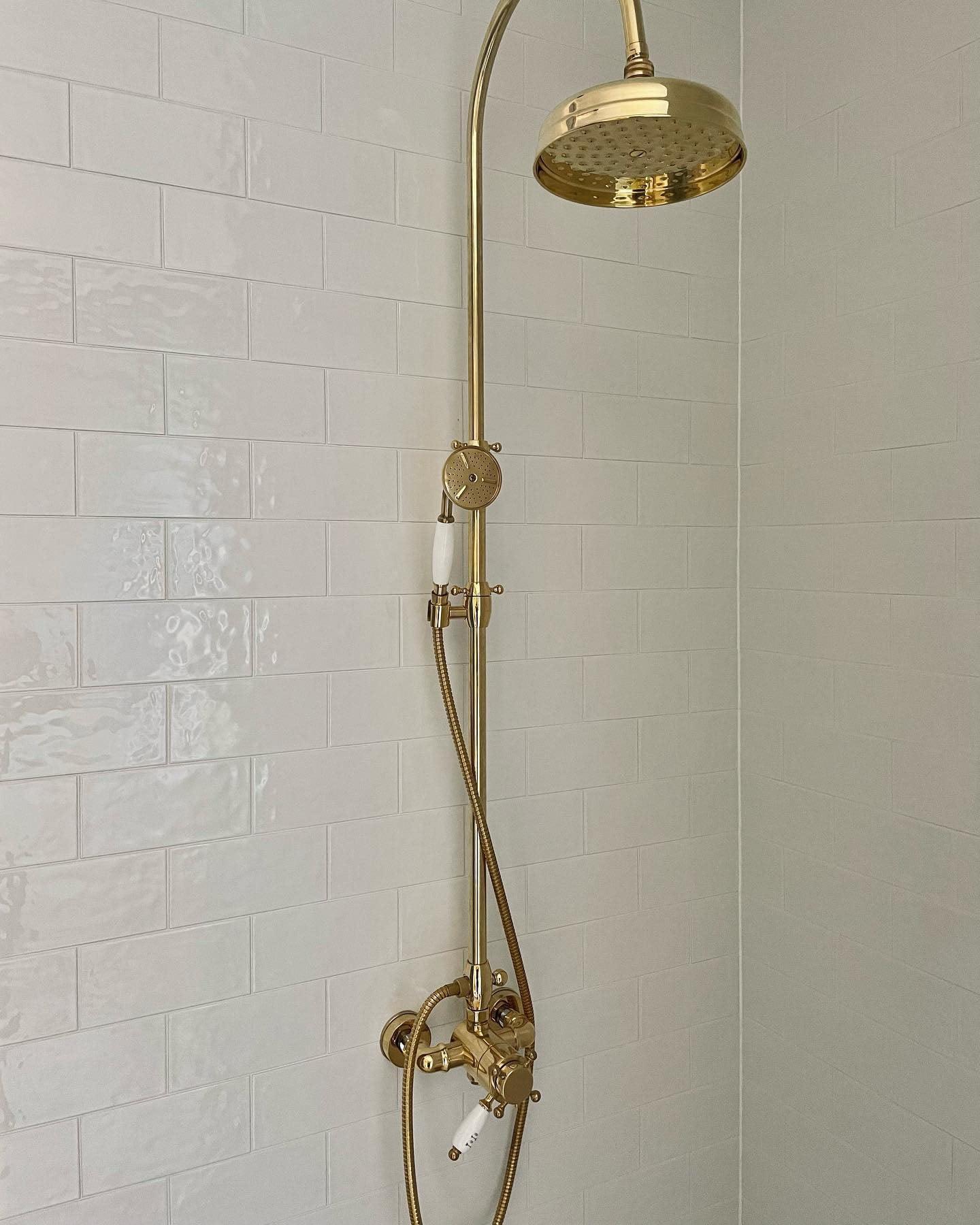 Brusesæt - Kensington retro med termostatarmatur, messing image