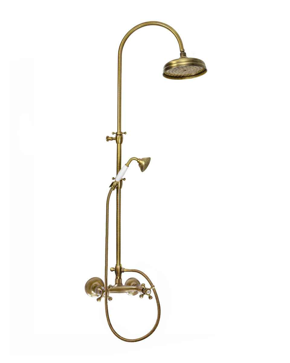 Komplettes Brausegarnitur im nostalgischen Stil - Bronze