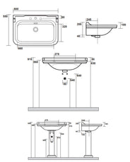 Håndvask Art Deco 80 cm, Piedestal thumbnail image