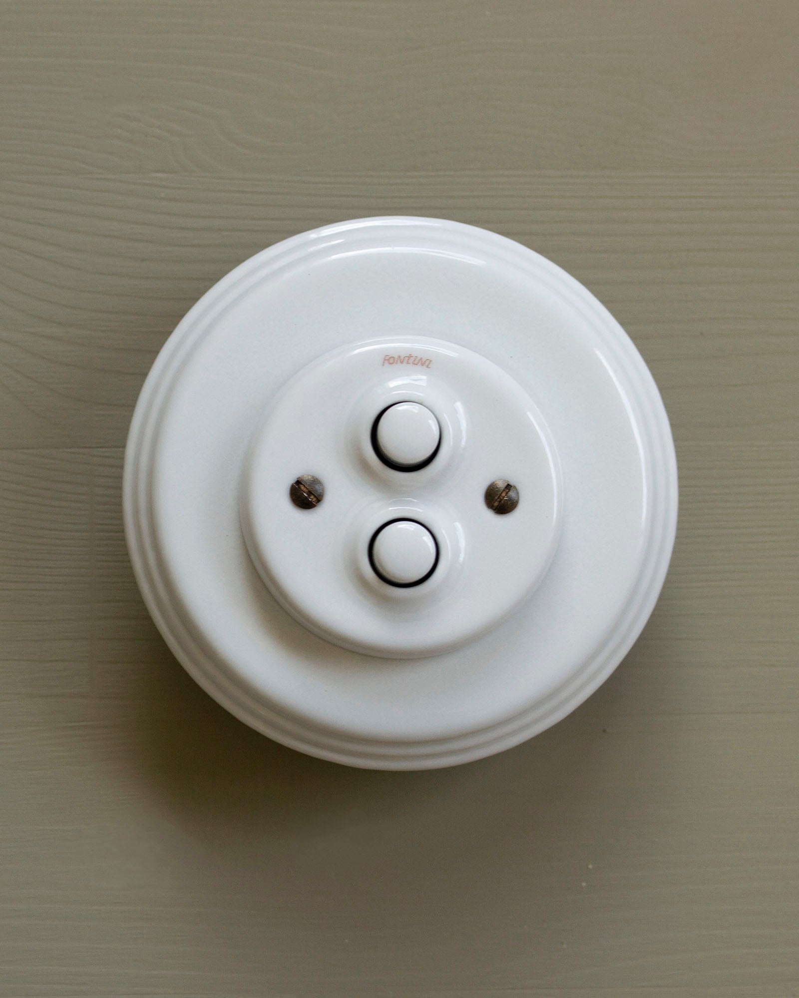Fontini Dimmer- White Porcelain Double Push-Button Switch image