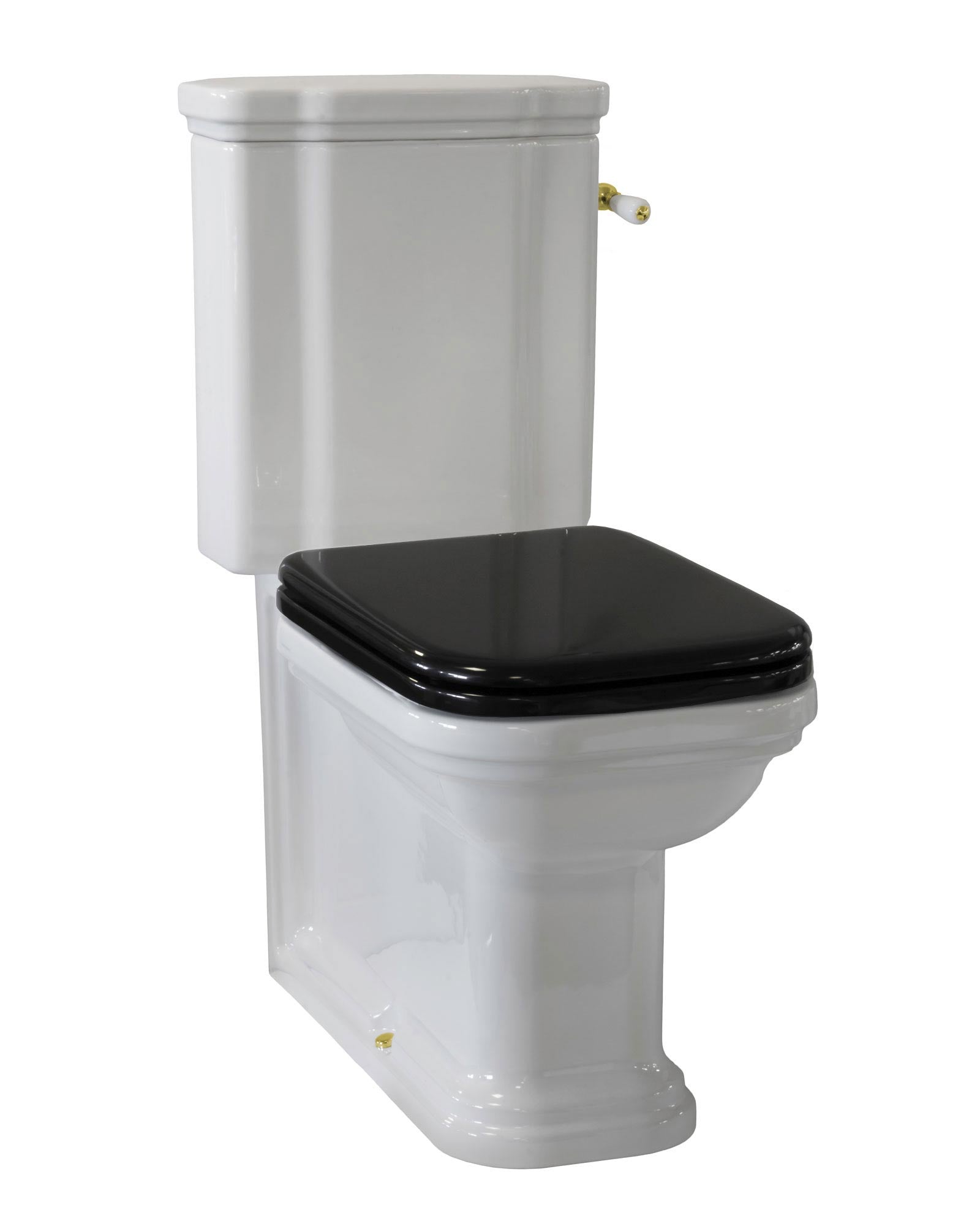 WC - Art Deco Floor-Standing Toilet with Flush Handle & Seat - Lacquered brass image