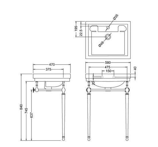 Bathroom Sink - Burlington - Clean 58 cm (22.8 in.) image