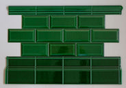 Kakel, Victoria - Kantliste, 2,5 x 15 cm, flaskegrøn thumbnail image