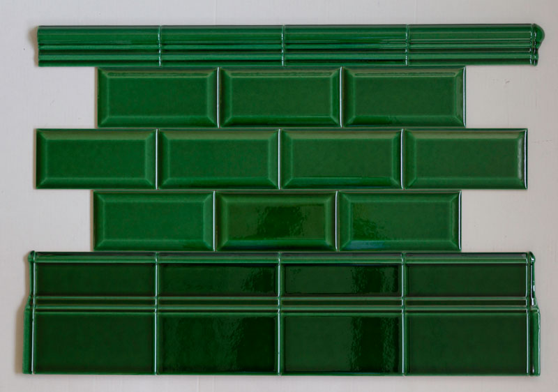 Kakel, Victoria - Kantliste, 2,5 x 15 cm, flaskegrøn image