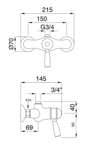 Shower Valve - Denver with thermostat image