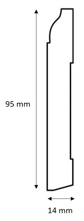 Prøve Stykke - Gulvsokkel - Jugend 95 mm image